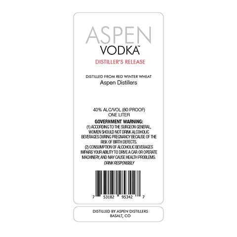 Aspen Vodka Distiller’s Release