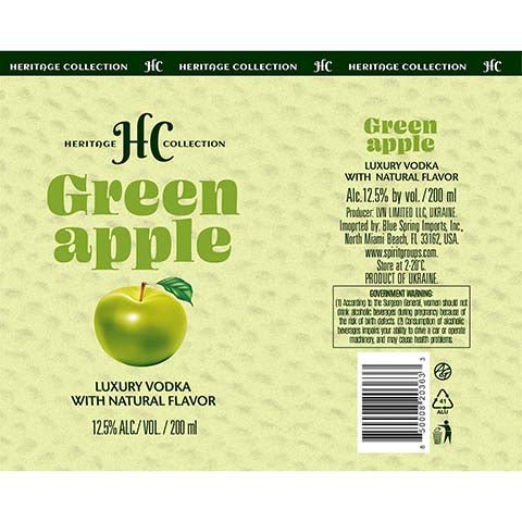 Heritage Collection Green Apple Vodka