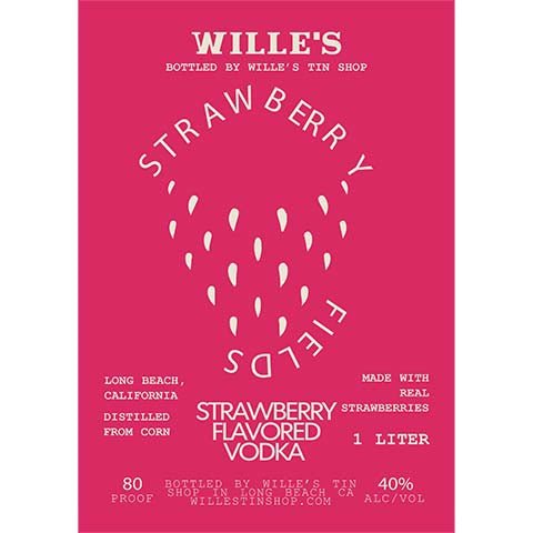 Willie’s Strawberry Fields Strawberry Flavored Vodka